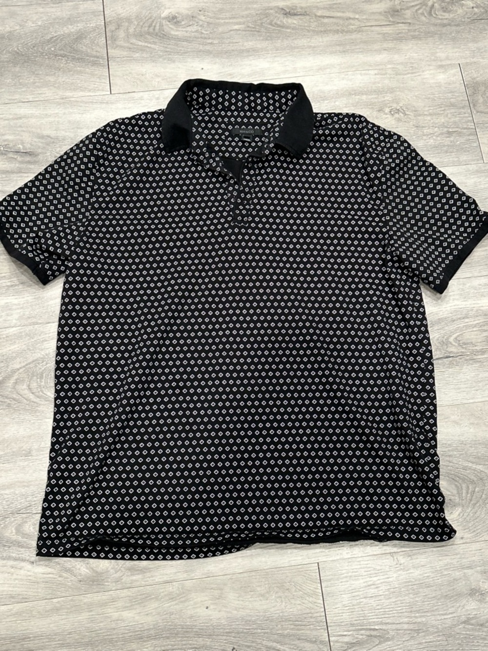 RW&CO. Black Polo with White Geo Dot Print